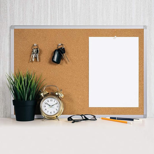 Board2by 2-Pack Cork Board Bulletin Board 24 x 36, Silver Aluminium Framed 2x3 Corkboard, Office Board for Wall Cork, Large Wall Mounted Notice Pin Board
