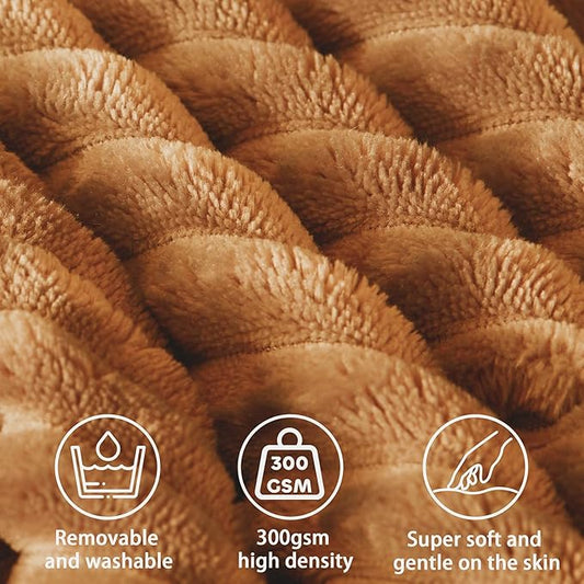 Headboard Wedge Pillow + A Long Neck Roll Pillow Body Pillow,Large Headboard Pillow with Removable Cover (Brown, Twin:39x8x20 inches)