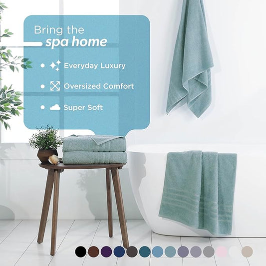 Martex 2-Pack Ultimate Performance Bath Sheet Set – 100% Cotton – 33” x 65” – Extra Large Bath Towels – Versatile – Low-Linting – Supersoft Bathroom Set – Super Absorbent – Easy Care – Mineral
