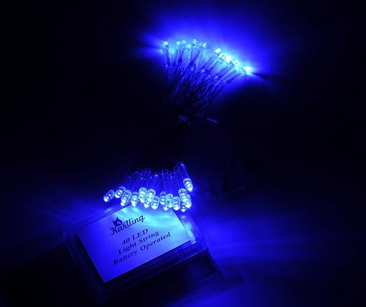 Karlling Battery Operated Blue 40 LED Fairy Light String Wedding Party Xmas Christmas Decorations(Blue,10 Pack)