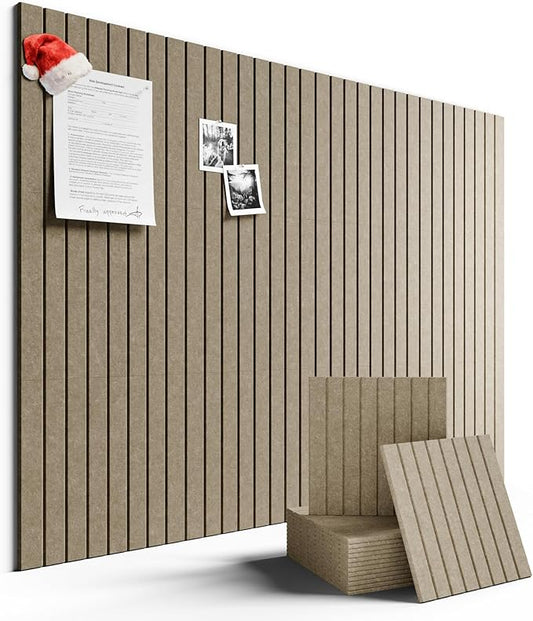 Large Felt Bulletin Board 48" x 36" Cork Board Alternative-12 Pack with 70 Safe Removable Adhesive Tabs, Cork Boards for Walls Cork Board for Home Office Classroom Pin Board-Earth Brown