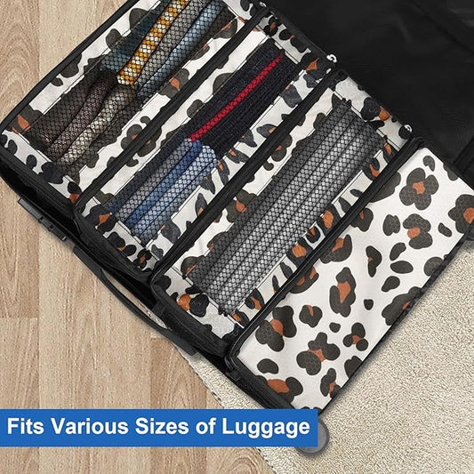 Suitcase Organizer, Travel Luggage Organizer Portable Hanging Travel Shelves Collapsible Hanging Packing Cubes for Carry on Suitcase