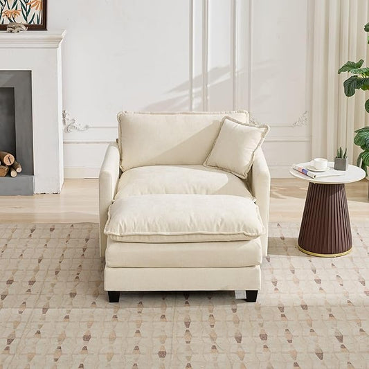 SoarFlash Chenille Sectional Middle Position Sofa, Beige