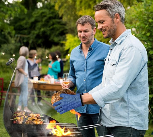 KITCHEN PERFECTION S Silicone Smoker Oven Gloves -Extreme Heat Resistant BBQ Gloves -Handle Hot Food Right on Your Grill Fryer Pit|Waterproof Oven Mitts |Superior Value Set+3 Bonuses