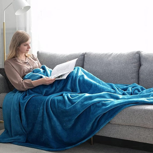 IR Imperial Rooms Fleece Blanket 16 Pack - Super Soft Fluffy Teal Throw Blanket for Sofa and Bed - Warm and Cozy Lightweight 400 GSM Microfiber Bed Throws Blankets, 50x60 Inches (Throw/Travel)