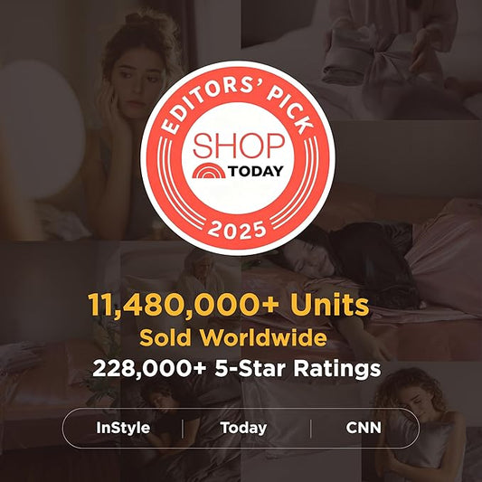 Bedsure Satin Pillowcase 2 Pack Similar to Silk Pillow Cases Standard Size, Pillow Case for Sleeping Women with Envelope Closure, Gifts for Women Men, Pure White, 20x26 Inches, 2pcs