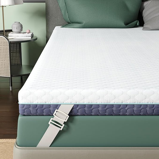 2 Inch Memory Foam Mattress Topper King Size, Soft Mattress Topper for Back Pain Relief, Orthopedic Bed Topper with 2-Sided Breathable Cover, Ergonomic 5-Zone Design, CertiPUR-US Certified