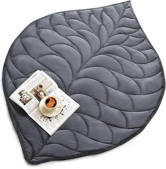 Kaisa Weighted Lap Blanket 7 lbs 41" x 53", Cozy Luxury Crystal Velvet Small Weighted Blanket for Adults, Portable Travel Weighted Blanket for Relaxation, All-Season Blanket, Machine Washable, Gray