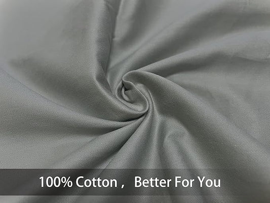 iMaylex Soft 100% Egyptian Cotton Zipper Pillow Case, Cozy and Lightweight Pillowcase, Easy Care, Light Grey, Body, 20" x 54"