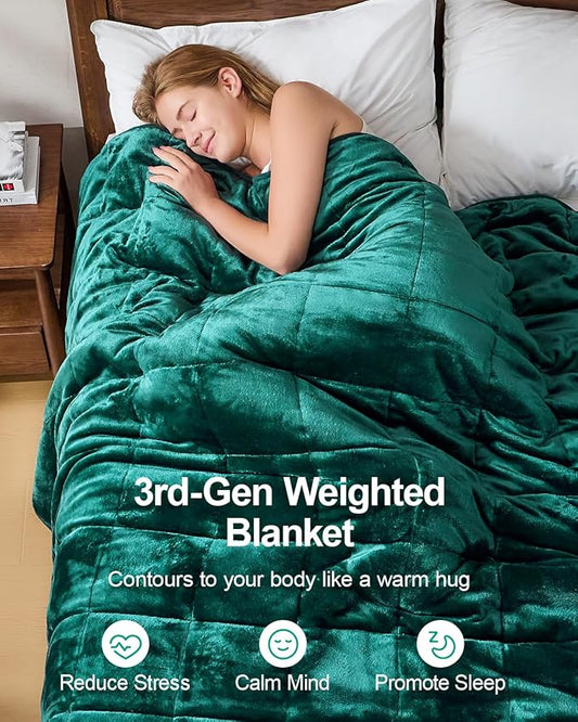 Super Fuzzy Soft Sherpa Fleece Weighted Blanket, 20 lbs Dual Sided Fluffy Heavy Weighted Blankets for Adults - No Bunching with Double Layers of Soft Inner Lining (60"x 80", 20 Pounds)