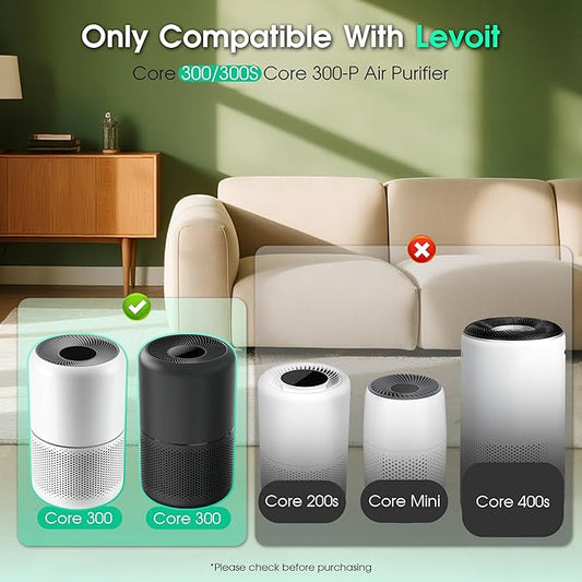 Core 300 Pet Care Replacement Filter for LEVOIT Core 300S and Core 300-P Air Purifier, 3-in-1 H13 True HEPA Filter Replacement, Compared to Part # Core 300-RF-PA,Pack of 2