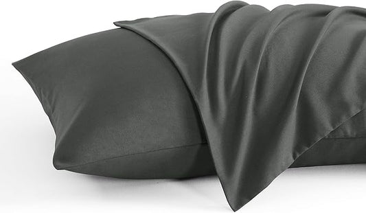 NTBAY Toddler Pillow Cases Set of 2, 2 Pack Brushed Microfiber 14x20 Pillow Cases, Soft, Wrinkle, Fade, Stain Resistant Dark Grey Pillow Cases with Envelope Closure, 14x20 Inches, Dark Grey