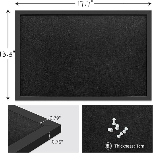 13.3x17.7 Inch Cork Board for Wall Hanging with Linen, Bulletin Board with Push Pins, Mounted Memo Message Board for Home Office Decor, Dorm Room Essentials, Classroom Organization