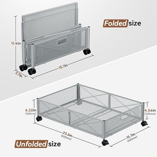 PHINOX Under Bed Storage, Under the Bed Storage Containers with Wheels, Under Bed Shoe Storage Organizer Drawer for Bedroom Clothes Shoes Blankets -2Pack