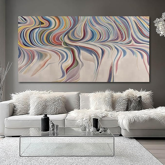YETHEN WAL Multicolor Swirl Wall Art Vibrant Abstract Fluid Canvas Prints Modern Artwork for Living Room Bedroom Office Decor 29x58 Inch