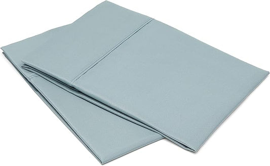 Amazon Basics Standard Pillow Cases Set of 2 - Lightweight, Super Soft Easy Care Microfiber, Spa Blue, 30" L x 20" W, Pillows Not Included