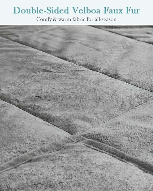 Topblan Weighted Blanket Queen Size 20lbs, Adult Weighted Blankets with Soft Warm Fabric for Sleeping and Calming, Adult Heavy Blanket for Sofa Bed, Grey, 60 x 80 inches