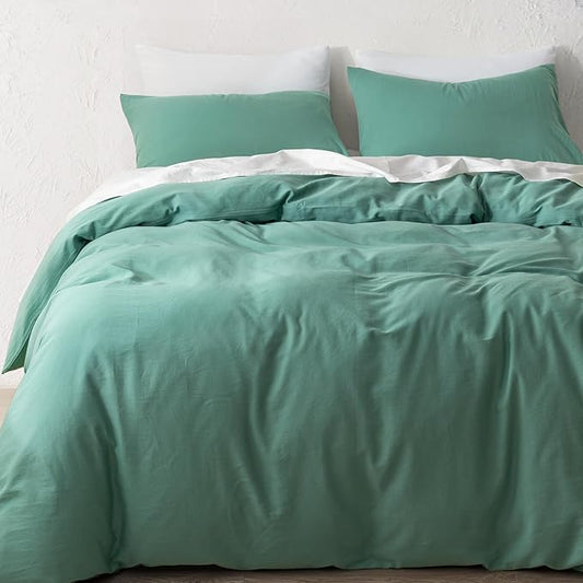 HeimenAogo Egyptian Cotton Duvet Cover Set California King, Ultra Soft and Breathable Comforter Cover with Zipper Closure, High Thread Count Long Staple Cotton Blanket Cover (104"×98"), Oil Blue