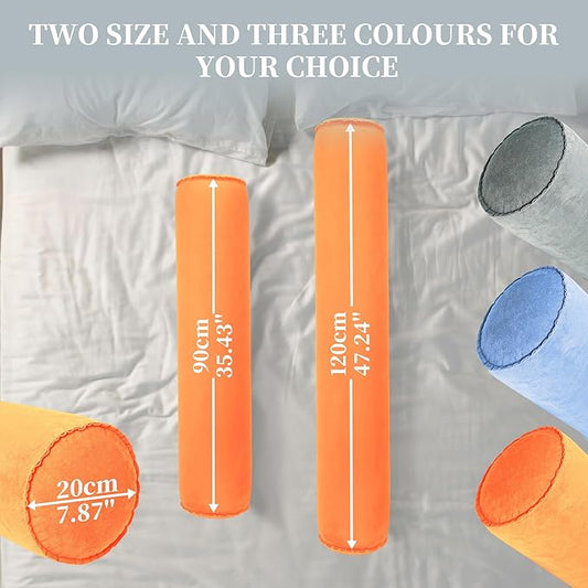 ONTYZZ Inflatable Short Body Pillow, Short Pillow for Bed, Oval Bolster Pillow for Good Sleeping and Back/Neck Support, 2pcs Orange