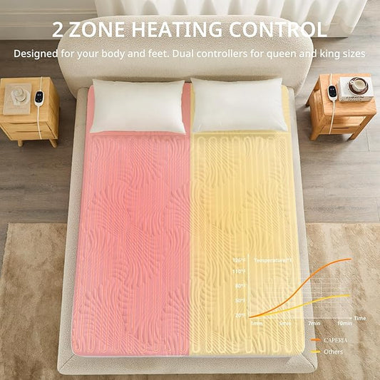 Heated Mattress Pad Queen, Electric Mattress Pad Bed Warmer with 9 Heat Settings, Memory Function, 1-12 Hours Auto Off, Deep Pocket, Machine Washable, 60"x 80"
