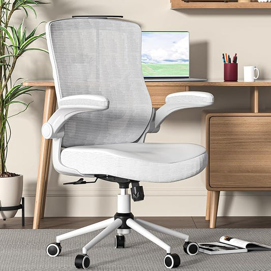 Office Chair, High Back Desk Chair Adjustable Height and Ergonomic Design Home Office Computer Chair, Executive Lumbar Support Padded Flip-up Armrest Office Chair