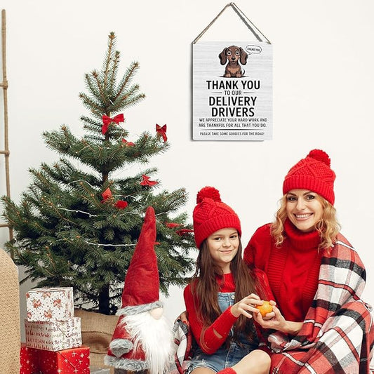 YCYD Delivery Drivers Sign, Thank You to Our Delivery Driver Snack Sign Friends Besties Colleagues Gifts, for Front Door Office Bedroom Living Room Home Decorations