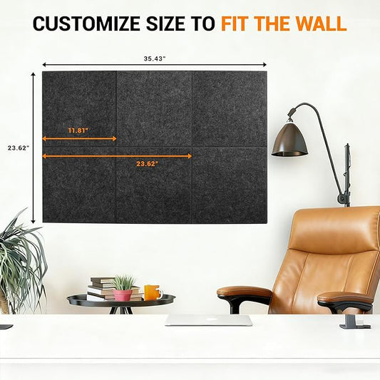 Large Cork Board Tiles for Wall with Push Pins, 36" x 24" Bulletin Board Sets, Self-Adhesive Pin Board | Magrowill 6 Packs Felt Panels for Office Home Classroom Dorm Interior Wall Decor