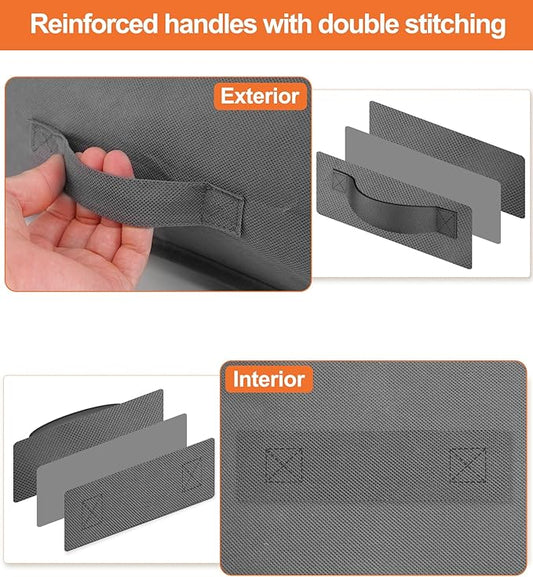 punemi Under Bed Storage Containers, 4 Pack Large Soft Foldable Storage Bags with Clear Top for Blankets, Comforters, Sheets, Wrapping Paper, Water-Resistant Inner Layer, 20x40x7.5 in, Gray