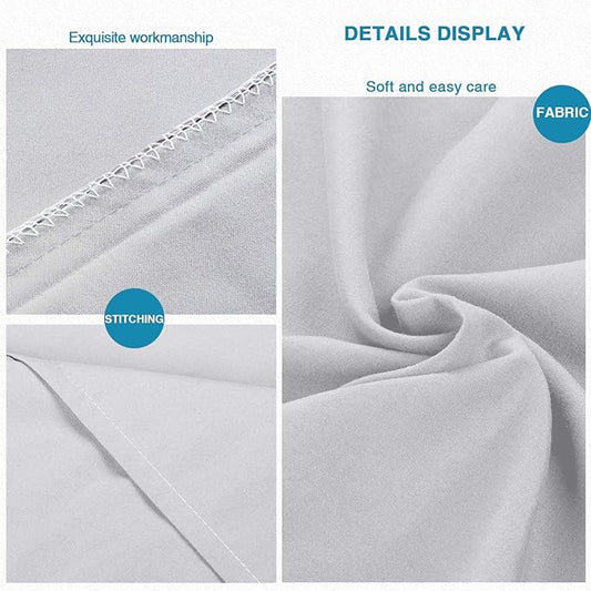 FLXXIE Microfiber Pillow Cases Queen Size Set of 2, Soft Pillowcases with Envelope Closure, Wrinkle Resistant Pillow Covers, 20x30, Light Grey