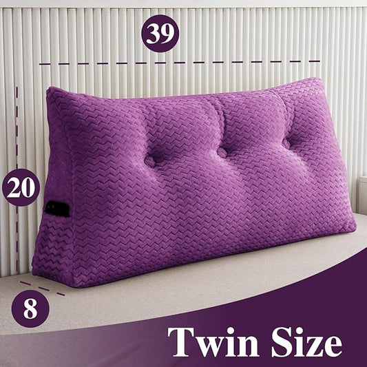 Large Bolster Triangular Headboard Wedge Backrest Positioning Support Bed Rest Reading Pillows Headboard Wedge Pillows for Day Bed with Removable Cover