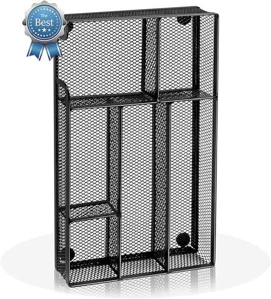 Desk Drawer Organizer, Office Drawer Divider Organizer Tray with 6 Compartments, Metal Mesh Desktop Organization and Accessories for Stationery Makeup Kitchen Toolroom School & Office, 11x6.1x1.38 in