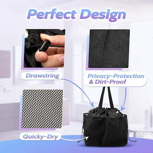 Mesh Shower Caddy Portable, Dorm Room Essentials for College Students, Large Capacity with 8 Pockets Shower Bag for Camping,Swimming,Gym,Travel
