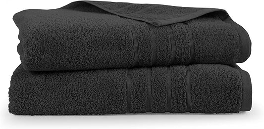 Martex 2-Pack Ultimate Performance Bath Sheet Set – 100% Cotton – 33” x 65” – Extra Large Bath Towels – Versatile – Low-Linting – Supersoft Bathroom Set – Super Absorbent – Easy Care – Black