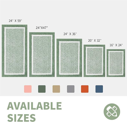 CozeCube Bath mats for Bathroom Non Slip, Fluffy Absorbent Microfiber Bath mat Washable, Aesthetic Bathroom Rugs, Small Sage Green Bath mat, Sage Green, 24" x 16"