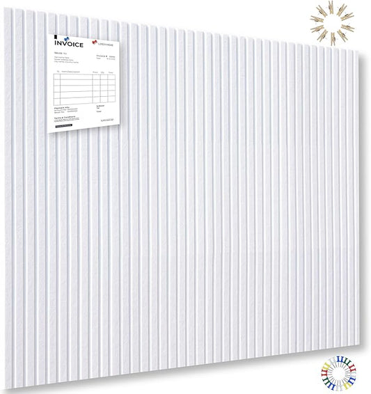 Large Cork Board Alternative-12 Pcs Self-Adhesive Felt Bulletin Board Tiles, Felt Pin Board Cork Board Tiles for Home Office Wall Decor, Tack Board 47"x35" (White