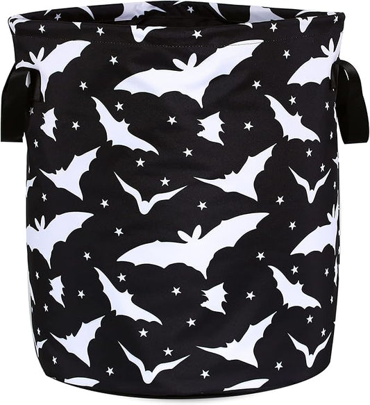 Goth Bats Laundry Basket Halloween Foldable Oxford Cloth Funny Tote Bag Laundry Hamper Clothes Storage Bucket Organizer For Bathroom/Laundry Storage/Bedroom Storage Basket 17.7x13.7Inch