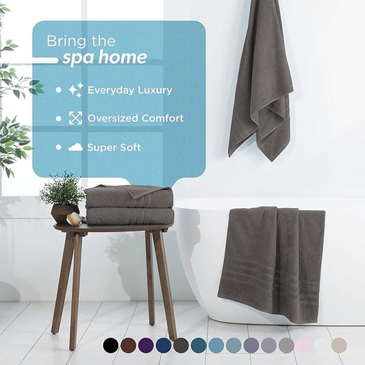 Martex 2-Pack Ultimate Performance Bath Sheet Set – 100% Cotton – 33” x 65” – Extra Large Bath Towels – Versatile – Low-Linting – Supersoft Bathroom Set – Super Absorbent – Easy Care – Eiffel Tower