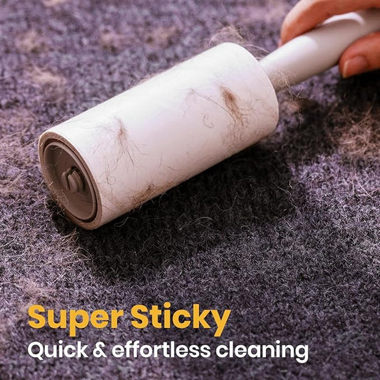 Lint Roller 600 Sheets (2 Rollers + 4 Refills) - Lint Rollers for Pet Hair Extra Sticky, DELOMO Mega Value Pet Hair Removal Tool for Clothes/Couch/Furniture/Car - Ideal Home Gift for Pet Owners