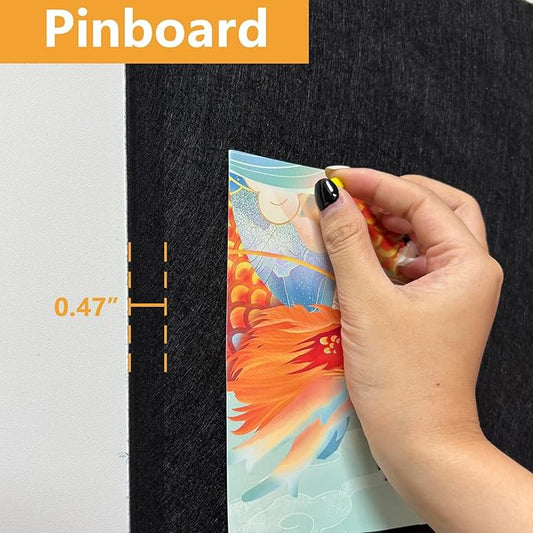 Thick Cork Board Tiles for Wall with Push Pins, 36"x24"x0.47" Bulletin Board Sets, Self-Adhesive Pin Board | Magrowill 6 Packs Felt Panels for Office Home Classroom Dorm