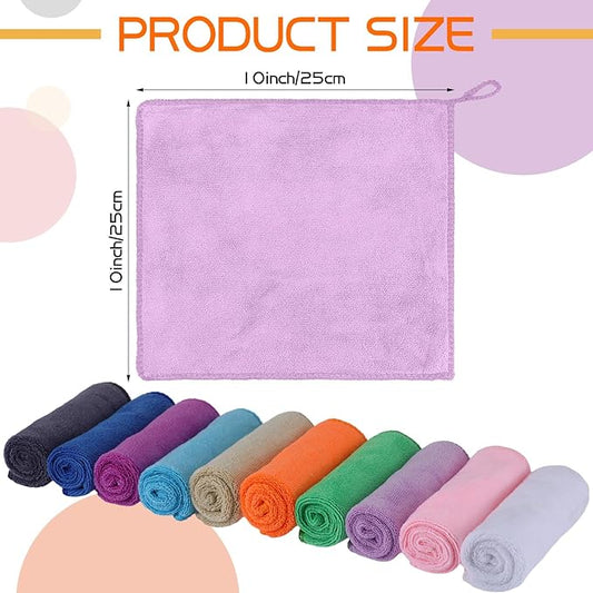 Newwiee 40 Pcs Wash Cloth Bulk Cotton Bath Hand Face Washcloths Soft Quick Drying Towel for Women Bathroom Washing Body Viscose Fiber Multipurpose Fingertip Rags(Bright Color,10 x 10 Inch)