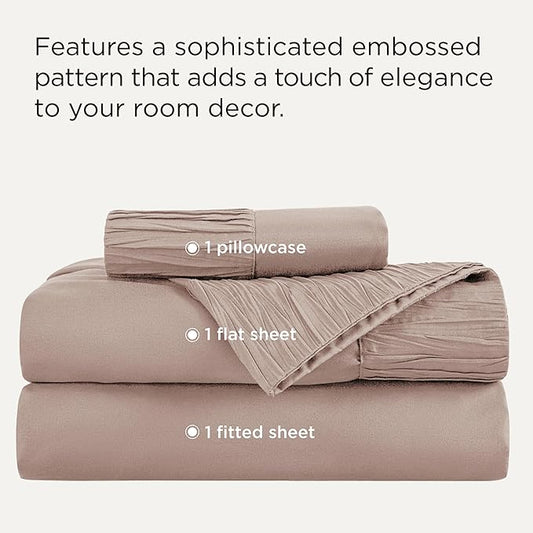 Bedsure Twin XL Sheet Sets Dorm Bedding - 3 Pieces Soft Extra Long Twin Sheets, Hotel Luxury, Easy Care Microfiber for Women, Men, Khaki