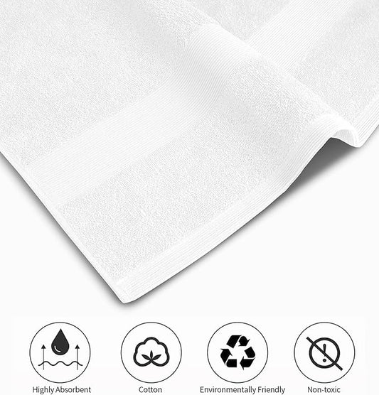 Softolle Luxury Bath Towels Set of 4 (27” x 54”) | Towels for Bathroom | Super Soft | Highly Absorbent Towels for Home, Spa, Gym (Grey-White)