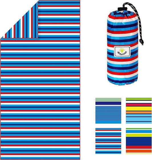 4Monster Microfiber Beach Towel Quick Dry,Super Absorbent Lightweight Travel Towel for Swimmers, Sand Free Camping Towel, Beach Towels for Pool,Swim,Water Sports,Yoga