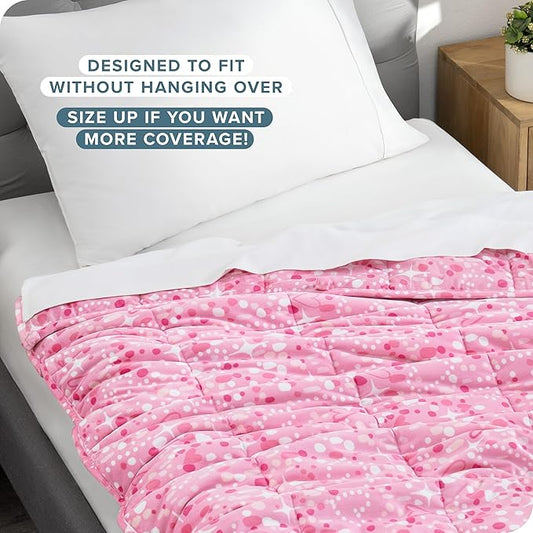Bare Home Weighted Blanket Twin or Full Size 7lb (40" x 60") - Minky Fleece - Premium Heavy Blanket Nontoxic Glass Beads (Princess, 40"x60")