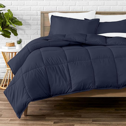 Bare Home Comforter Set - Queen Size - Ultra-Soft - Goose Down Alternative - Premium 1800 Series - All Season Warmth (Queen, Midnight)