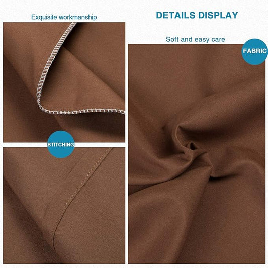 FLXXIE 2 Pack Microfiber King Pillow Cases, 1800 Super Soft Pillowcases with Envelope Closure, Wrinkle, Fade and Stain Resistant Pillow Covers, 20x36, Brown
