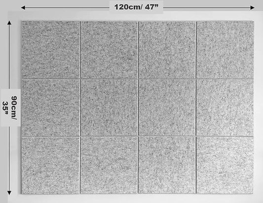 Large Cork Board Alternative | Cork Boards Cork Tiles for Walls | Aesthetic Felt Bulletin Board Pin Board for Office, Home & Classroom | Felt Wall Tiles (12-Pack) | Marble