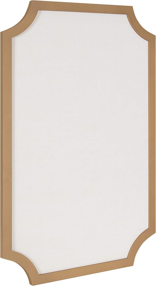 Kate and Laurel Holbrook Modern Scalloped Fabric Pinboard, 24 x 36, Gold, Decorative Bulletin Board for Wall