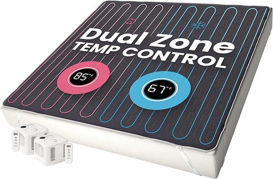 Chilipad Cube Bed Cooling System - Cooling & Heating Mattress Topper, Dual Zone Individual Bed Temperature, Cool Sleep Enhancement, Temp Range of 60-115°F, WE Queen Bedsize (60"W x 80"L), Model: CP514
