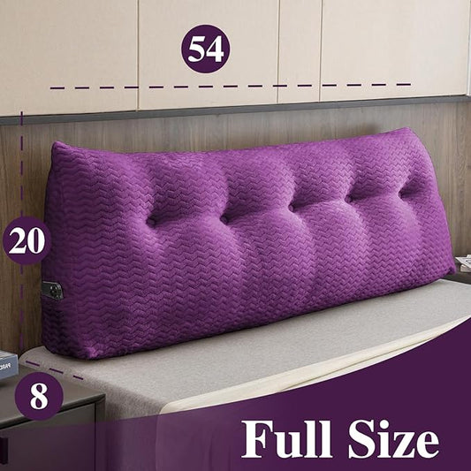 Large Bolster Triangular Headboard Wedge Backrest Positioning Support Bed Rest Reading Pillows Headboard Wedge Pillows for Day Bed with Removable Cover